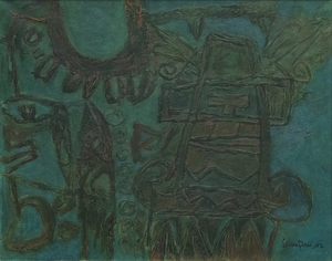 JAE KON PARK - الحياة والجذور - النفط على قماش - 28 1/2 × 35 1/2 في.
