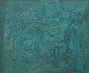 JAE KON PARK - Ohne Titel - Öl auf Leinwand - 28 1/2 x 35 1/2 in.