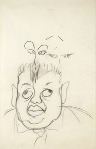 Pre-eminent surrealist Frida Kahlo created paintings and drawings that conjured up a vision of herself and of her world. Kahlo’s drawings are rare owing to the fact they were meant as gifts and mementos for friends, as this drawing of Diego Rivera was. Rivera was Kahlo’s husband and with whom she had a strong but explosive relationship. This portrait is a playful example of her thoughts on her husband. This drawing was included in the Detroit Institute of Art’s exhibition on the year Frida Kahlo and Diego Rivera spent in the city and the drawing showcases Kahlo’s emerging voice as an artist.
