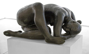 FRANCISCO ZUNIGA - Desnudo reclinado de Dolores - bronze with green patina - 21 x 43 1/4 x 21 1/2 in.