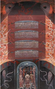 IRVING NORMAN - 空袭避难所 - 画布上的油画 - 100 x 64 in.