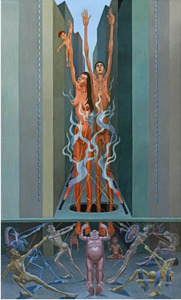 IRVING NORMAN - Aspirations - oil on canvas - 90 x 54 in.