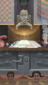 IRVING NORMAN - Chairman of the Board - oil on canvas - 90 x 48 in.