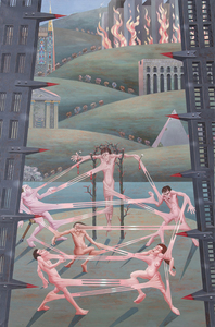 IRVING NORMAN - Interrelations - oil on canvas - 120 x 80 in.