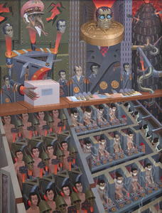 IRVING NORMAN - M.F.I. 复杂 - 画布上的油画 - 100 x 76 in.