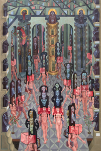 IRVING NORMAN - Students - oil on canvas - 110 x 72 in.