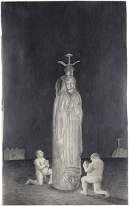 IRVING NORMAN - Wine Bottle - graphite on paper - 18 7/8 x 11 5/8 in.
