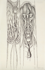 ايرفينغ نورمان -- بدون عنوان -- القلم والحبر على الورق -- 8 × 5 في.