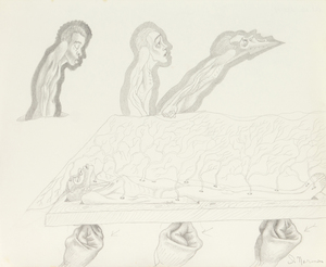 IRVING NORMAN - Untitled - pencil on paper - 9 x 11 3/4 in.