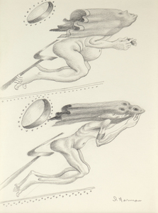 IRVING NORMAN - Untitled - pencil on paper - 9 5/8 x 7 in.