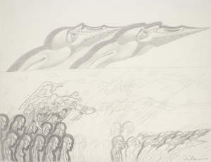 IRVING NORMAN - Untitled - graphite on paper - 9 x 11 5/8 in.
