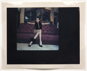 HELMUT NEWTON - Y.S.L. Fur, Av.Marceau, in the Salon - Polaroid - 3/8 X 4 1/4 in.