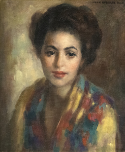 JOHN HUBBARD RICH - Portrait of Tyrone Power's Sister - oil on canvas on panel - 12 5/8 x 10 3/8 in.