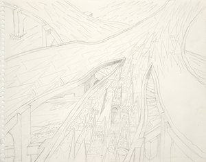 アーヴィング・ノーマン - 無題(「仕事から」のための可能な研究) - 紙の上の鉛筆 - 11 x 14インチ。