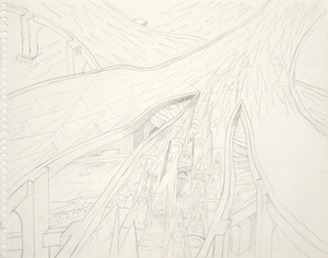 IRVING NORMAN - Ohne Titel (Mögliche Studie für &quot;Von der Arbeit&quot;) - Bleistift auf Papier - 11 x 14 in.