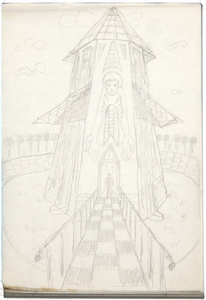 ايرفينغ نورمان -- رسم لوحة -- الجرافت على الورق -- 6 × 3 7 / 8 في.