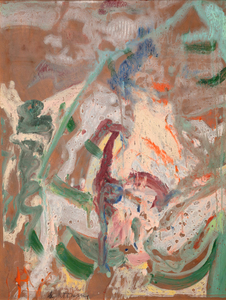 WILLEM DE KOONING - Mujer en un bote de remos - óleo sobre papel colocado sobre masonita - 47 1/2 x 36 1/4 in.