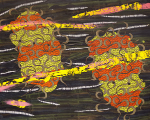 MERION ESTES - المحاصرين - الكولاج النسيج، الاكريليك على النسيج - 66 × 84 في.