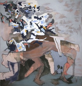 KRISJANIS KAKTINS-GORSLINE - Dustr - oil on canvas - 60 x 64 in.