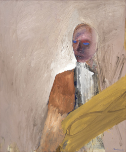 NATHAN OLIVEIRA - Figur mit blauen Augen - Öl auf Leinwand - 66 x 54 in.