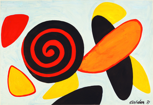 ALEXANDER CALDER - Red and Black Spiral - gouache and ink on paper - 29 1/2 x 43 1/4 in.