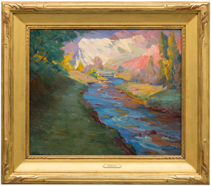 JEAN MANNHEIM - Turquoise Creek - oil on board - 20 x 24 in.