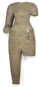 KHMER - Male Torso - sandstone - 24 x 9 x 5 in.