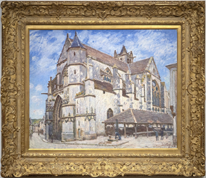 ALFRED SISLEY - L'Église de Moret, le Soir - Öl auf Leinwand - 31 1/4 x 39 1/2 Zoll.