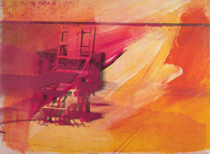 ANDY WARHOL - Electric Chair - 编织纸彩色丝网版画 - 35 3/8 x 47 3/4 英寸。