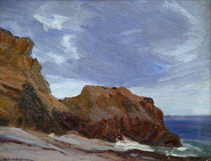 JEAN MANNHEIM - Antes de la tormenta - óleo sobre tabla - 12 x 15 1/2 pulg.