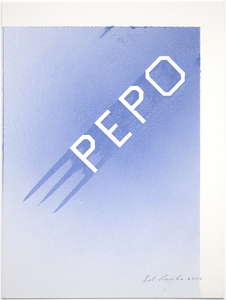 ED RUSCHA - Pepo - acrylic on museum board paper - 12 1/8 x 9 1/4 in.