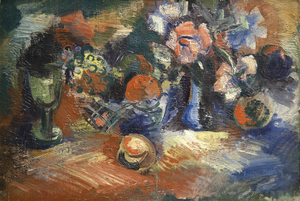 JEAN DUFY - Still Life of Fruit & Flowers - oil on canvas - 12 x 17 1/2 in.