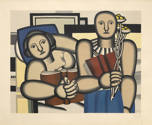 FERNAND LEGER - Le Lecture - color lithograph - 20 3/4 x 25 1/2 in.