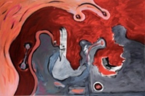 عشب ألبرت - اسمع هذا الآن - أكريليك على قماش - 48 × 72 بوصة.