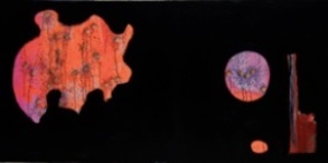 عشب ألبرت - القمر البرازيلي - أكريليك على قماش - 36 × 72 بوصة.
