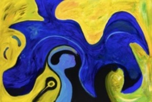 هيرب ألبرت - جولدن دريمز - أكريليك على قماش - 48 × 72 بوصة.