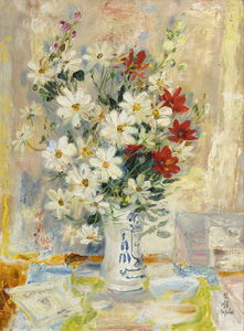LE PHO - Blumen - Öl auf Leinwand - 28 3/4 x 21 1/4 Zoll.