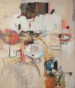 The Pop Art Movement is notable for its rewriting of Art History and the idea of what could be considered a work of art. Larry Rivers association with Pop-Art and the New York School set him aside as one of the great American painters of the Post-War period.  &lt;br&gt;&lt;br&gt;In addition to being a visual artist, Larry Rivers was a jazz saxophonist who studied at the Juilliard School of Music from 1945-1946. This painting&#039;s subject echoes the artists&#039; interest in Jazz and the musical scene in New York City, particularly Greenwich Village and the Lower East Side.  &lt;br&gt;&lt;br&gt;“Untitled” (1958) is notable bas the same owner has held it since the work was acquired directly from the artist several decades ago. This work is from the apex of the artists&#039; career in New York and could comfortably hang in a museum&#039;s permanent collection.
