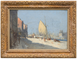 FRANK MYERS BOGGS - Le Port - oil on canvas - 15 1/4 x 22 in.
