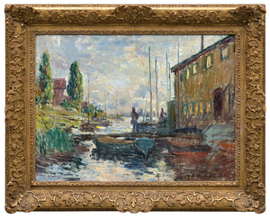 <div>Claude Monet’s <em>Le bassin d’Argenteuil</em> (1875) is a luminous example from one of the most pivotal periods of his career, painted in the late spring or summer of 1875, just one year after the groundbreaking first Impressionist exhibition. Set along the Seine at Argenteuil, the composition captures a quiet basin animated by small boats, figures, and reflections, rendered with loose, expressive brushwork that conveys the fleeting effects of light and atmosphere. The gentle diffusion of water and sky creates a shimmering surface, perfectly suited to Monet’s plein air practice and his desire to record perception in the moment. </div><br><br><div>&nbsp;</div><br><br><div>Argenteuil was central to the crystallization of Impressionism, marking a time when its ideas, subject matter, and collaborative spirit fully coalesced. Between 1871 and 1878, Monet’s presence there drew fellow artists including Renoir, Manet, Sisley, and Caillebotte, fostering an environment of shared experimentation and innovation. </div><br><br><div>&nbsp;</div><br><br><div>The painting’s early provenance further enhances its significance. It was owned by Oscar A. H. Schmitz, the German writer and intellectual known for his writings on Jungian psychology and his discerning collection of 19th-century art. Following Schmitz’s unexpected death in 1933, the collection was sent to the Kunstmuseum Basel. In 1936, the art dealer Wildenstein & Co. took over 62 works from the collection and organized a major exhibition and sale in Paris and New York.<em> Le bassin d’Argenteuil</em> is included in the Daniel Wildenstein catalogue raisonné (1996), vol. II, p. 153, as no. 371, and is published in eight books. </div>
