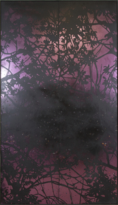 ANDREW TAYLOR - Outside: Prince - monotype 1 of 1, mixed media on acrylic - 81 x 47 in.
