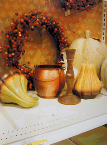 TIMOTHY TOMPKINS - Left Overs - Autumn 06 v.2 - commercial enamel on aluminum - 65 x 48 in.