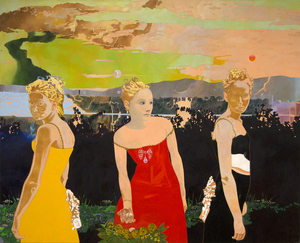From the late 1990’s to the early 2000’s, Pellegrini returned to his paintings in the Life of an Anarchist series, “reworked them, constructed them in ‘layers,’ corrected them, initiated series or returned to iconographies of his past works.” These paintings, which are dedicated to Pellegrini’s wife Roberta, depict a woman who is free and positive, and are part of a long line of works in which there is an absolute female protagonist. (Sara D’Alessandro, “Biography,” in Max Pellegrini, ed. Danilo Eccher, 2014). Pellegrini had his wife in mind for these paintings, since “she considers herself an integrated anarchist, a woman with no prejudice but not fanatical or destructive.”&lt;br&gt;&lt;br&gt;- Partial text adapted from Max Pellegrini, July 2015, in conversation with Curator Chip Tom