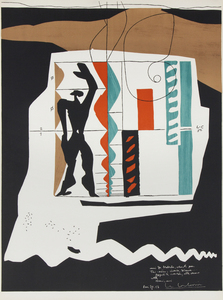 LE CORBUSIER - Modulor after Le Corbusier - color lithograph - image: 27 5/8 x 21 in. sheet: 28 3/4 x 21 1/4 in.