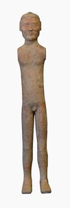 CHINESE - "Stick" Figure - painted pottery - Height: 23 1/2 in.