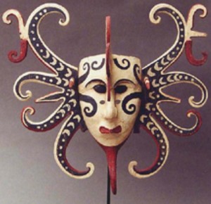 INDONESIAN - Hudog Mask - wood - 25 x 22 x 9 in.