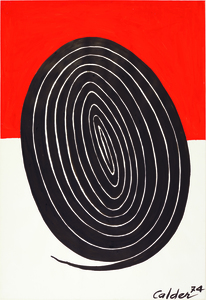 ALEXANDER CALDER - Die ovale Spirale - Gouache und Tinte auf Papier - 43 1/4 x 29 1/2 in.