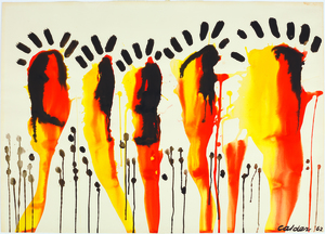 ALEXANDER CALDER - Tracks - gouache et encre sur papier - 29 3/8 x 41 1/8 in.