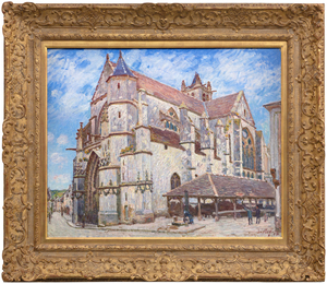 ALFRED SISLEY-L'Eglise de Moret, le Soir（アルフレッド・シスレー-モレの教会）。