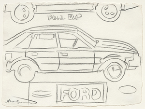 ANDY WARHOL - Ford car - グラファイト、紙 - 11 1/2 x 15 3/4 in.